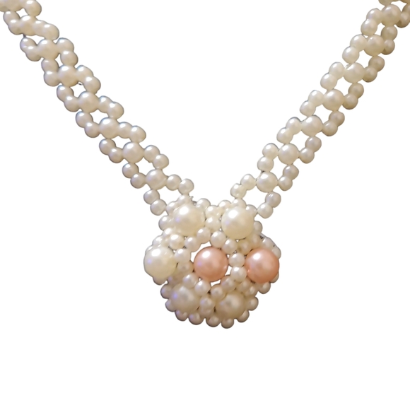 Hand Seed Beaded Floral Necklace Lot 3 - Picture 2 of 4